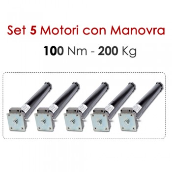 Set 5 Motori tapparelle con Manovra - 100 Nm | 200 Kg