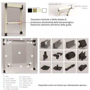 Zanzariera per finestre a molla 