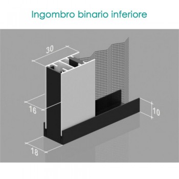 Zanzariera Slim 2 Ante-ingombro 18 mm