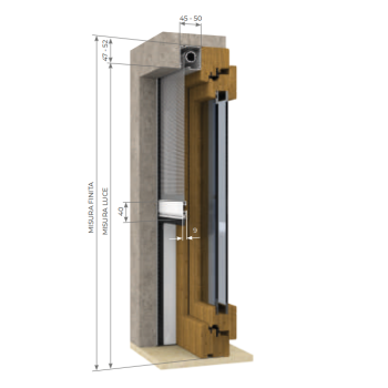 Zanzariera ad Incasso Verticale Unika 45/50 mm Zanzar Zanzariera ad Incasso Verticale Unika 45/50 mm Zanzar