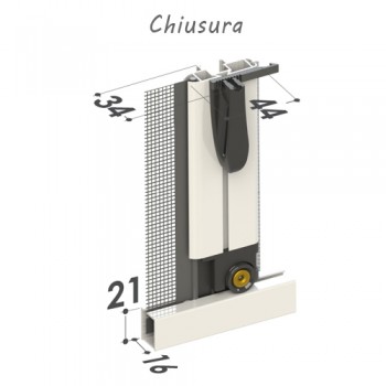 Zanzariera per finestra antivento con Gancio